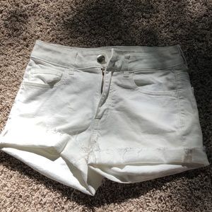 American Eagle white jean shorts